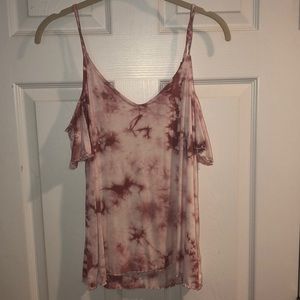 american eagle tie dye open shoulder top